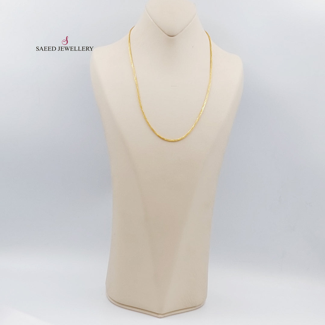 21K Gold 50cm Franco Thin Chain by Saeed Jewelry - Image 3