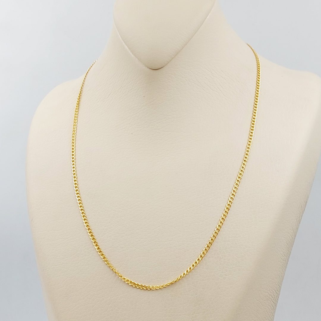21K Gold 50cm Thin Chain by Saeed Jewelry - Image 3