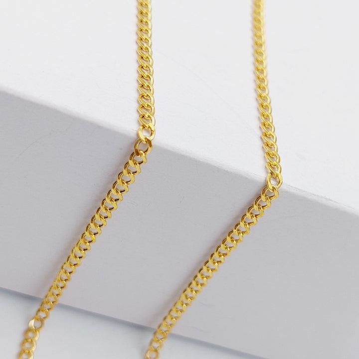 21K Gold 50cm Thin Chain by Saeed Jewelry - Image 3