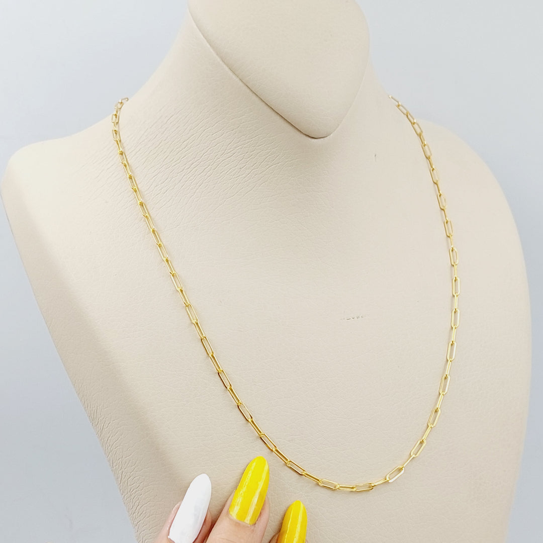 21K Gold 50cm Thin Paperclip Chain by Saeed Jewelry - Image 2