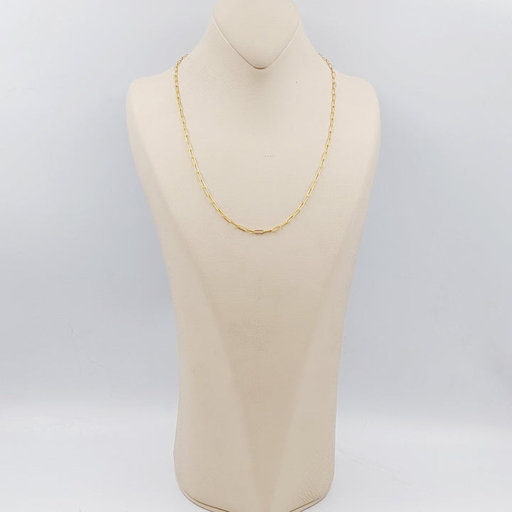 21K Gold 50cm Thin Paperclip Chain by Saeed Jewelry - Image 3