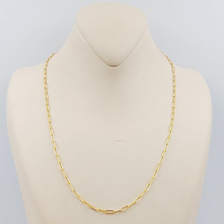 21K Gold 50cm Thin Paperclip Chain by Saeed Jewelry - Image 1