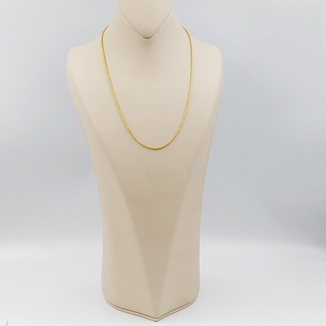 21K Gold 50cm Thin Rope Chain by Saeed Jewelry - Image 7