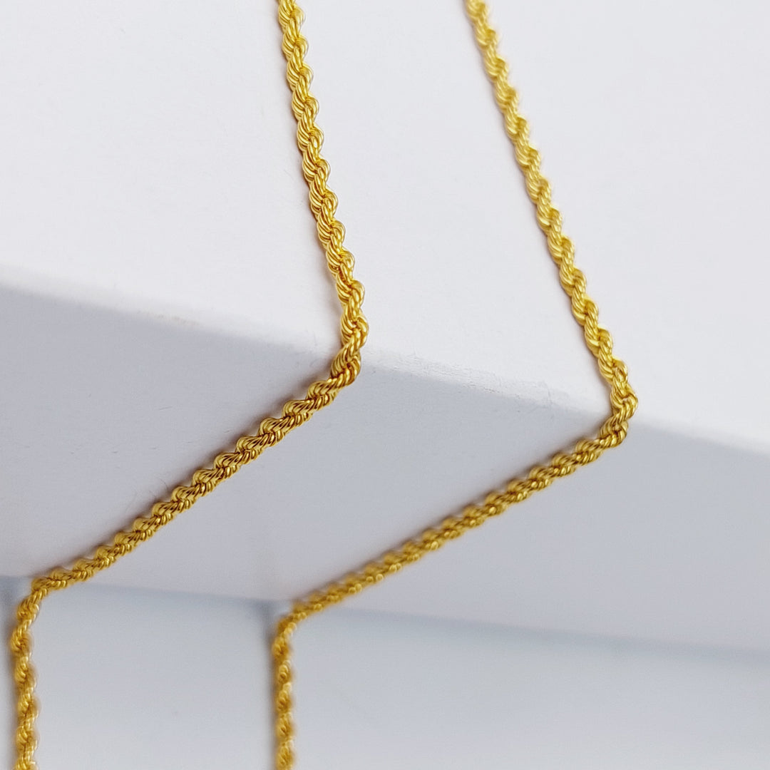 Rhin Rope Chain 21K 50cm Thin Rope Chain – Saeed Jewelry