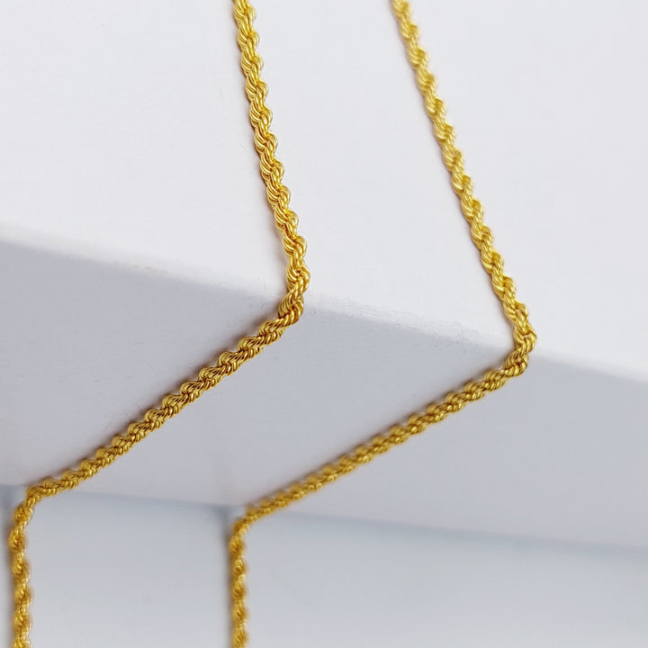 21K Gold 50cm Thin Rope Chain by Saeed Jewelry - Image 2