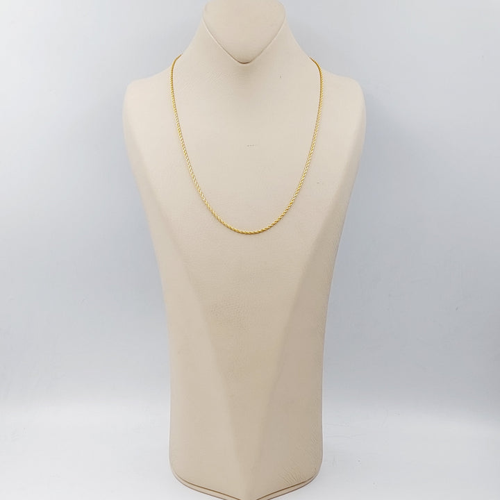 21K Gold 50cm Thin Rope Chain by Saeed Jewelry - Image 3