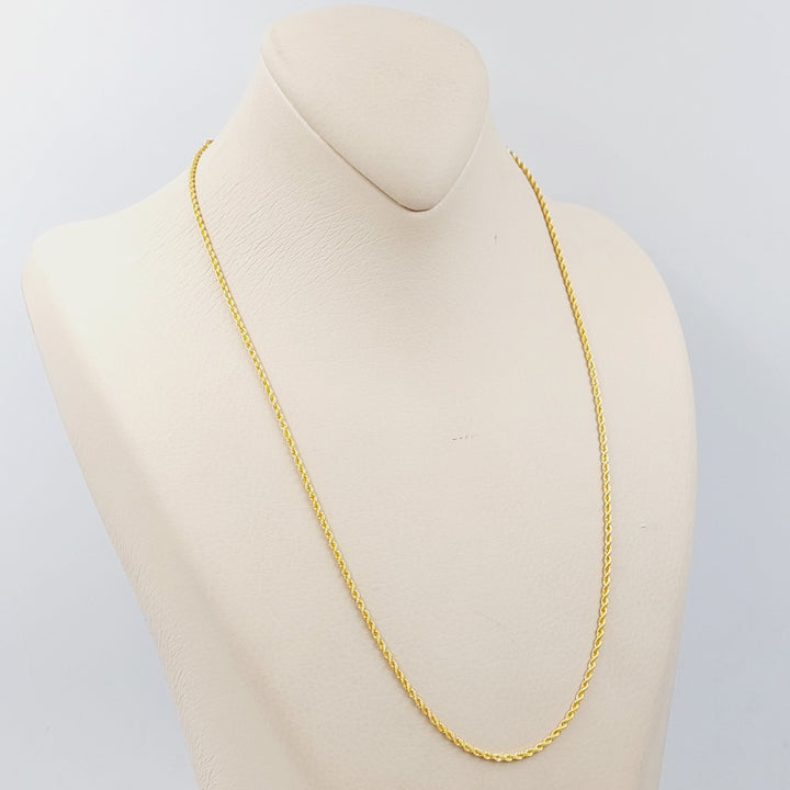 21K Gold 50cm Thin Rope Chain by Saeed Jewelry - Image 4