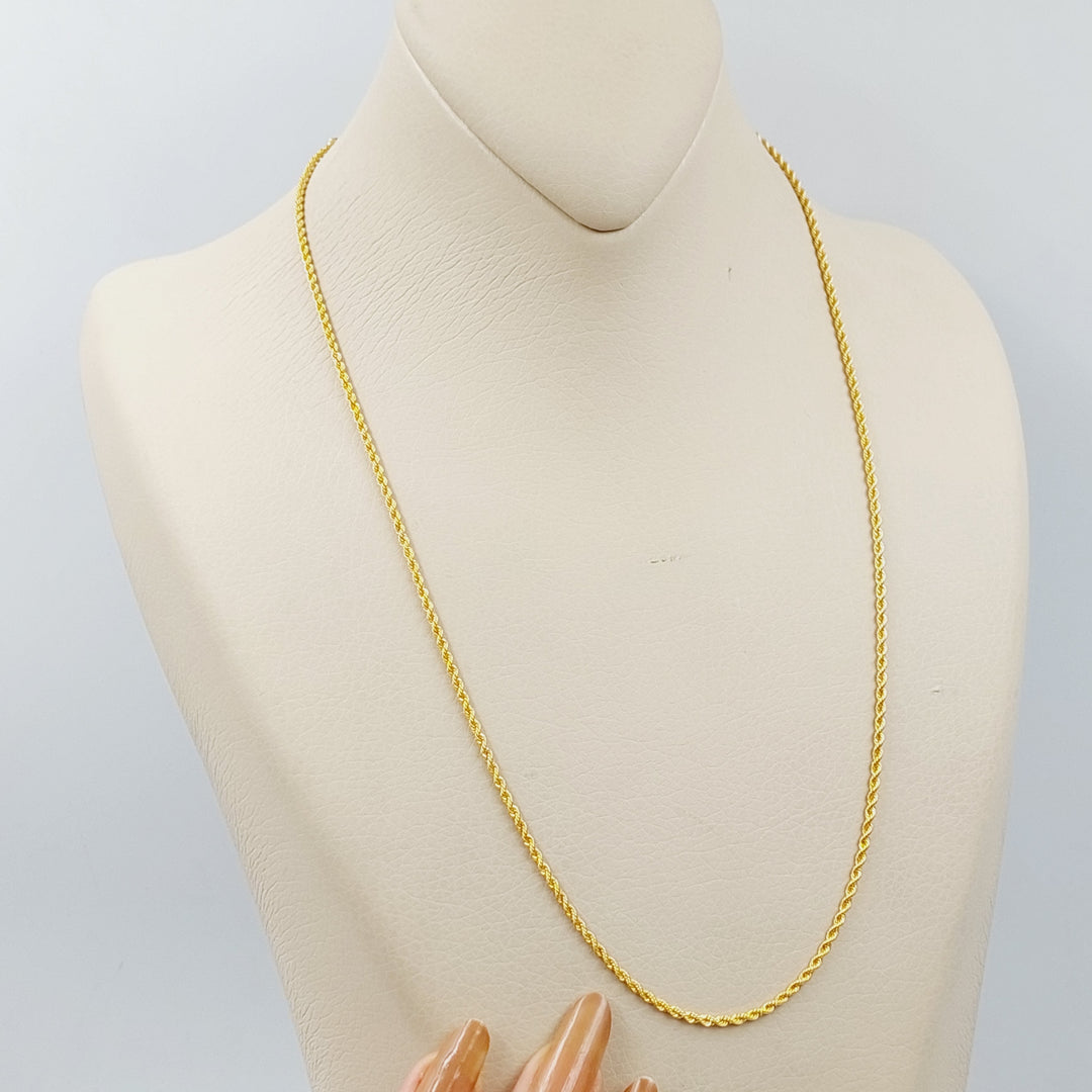 Rhin Rope Chain 21K 50cm Thin Rope Chain – Saeed Jewelry