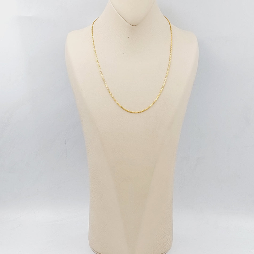 21K Gold 50cm Thin Rope Chain by Saeed Jewelry - Image 4