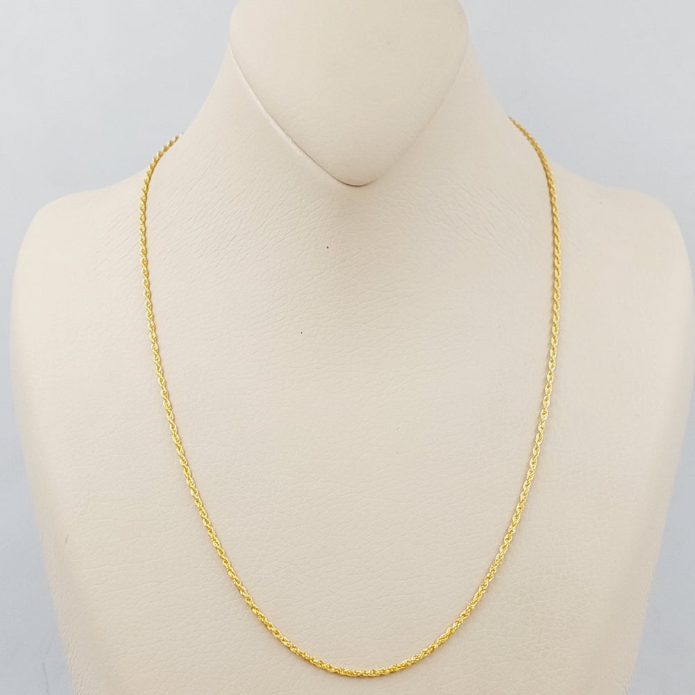 Rhin Rope Chain 21K 50cm Thin Rope Chain – Saeed Jewelry