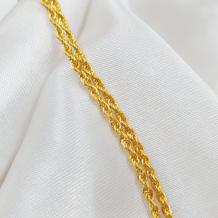 21K Gold 50cm Thin Rope Chain by Saeed Jewelry - Image 5