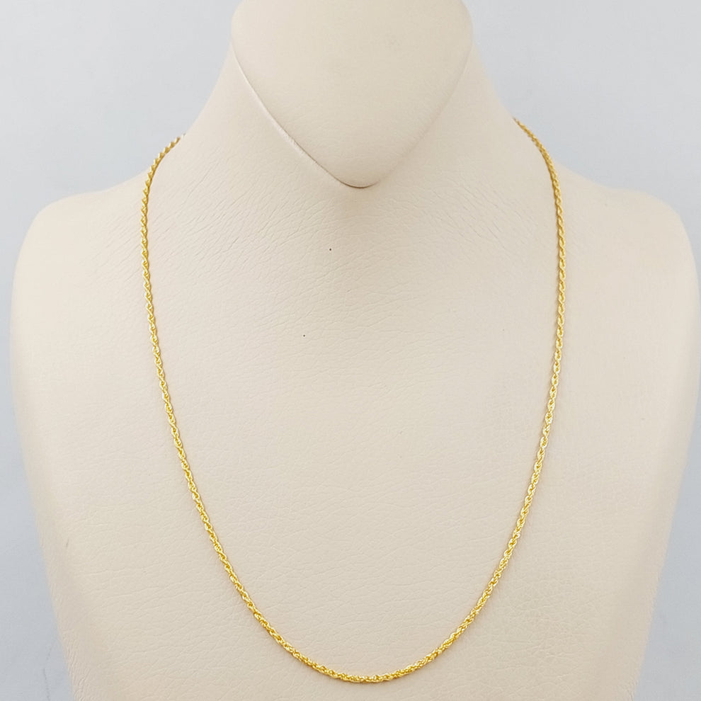 21K Gold 50cm Thin Rope Chain by Saeed Jewelry - Image 2