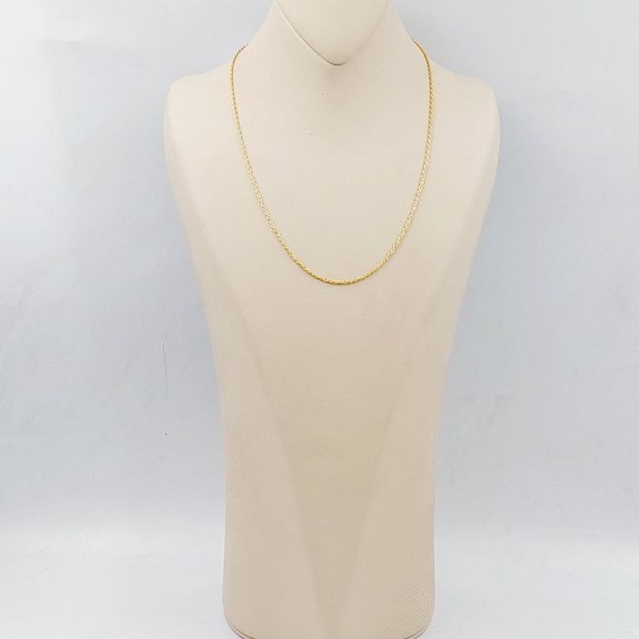 21K Gold 50cm Thin Rope Chain by Saeed Jewelry - Image 5