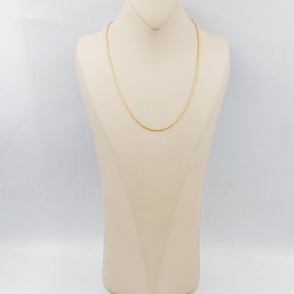 21K Gold 50cm Thin Rope Chain by Saeed Jewelry - Image 6