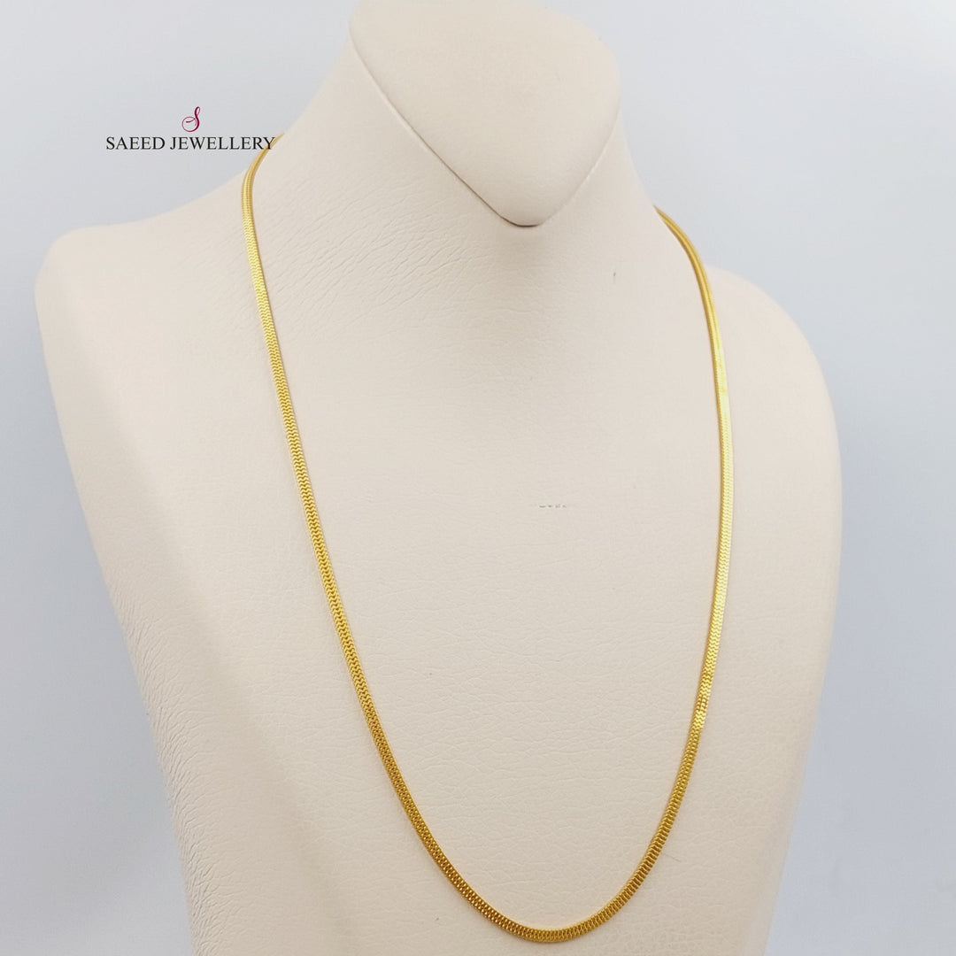 21K Gold 55cm Medium Thickness Fansy Chain by Saeed Jewelry - Image 1