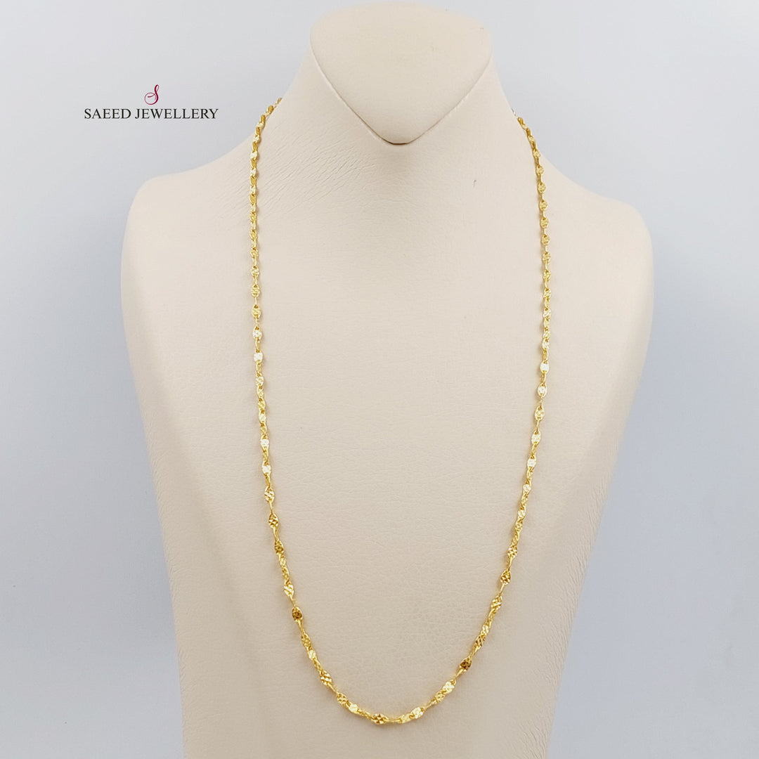 21K Gold 60cm Blade Chain by Saeed Jewelry - Image 2