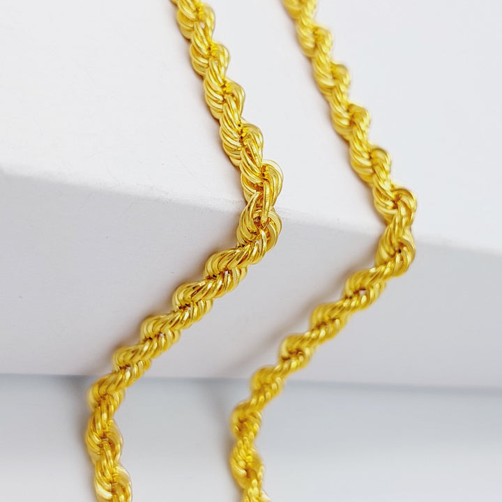 21K Gold 60cm Bold Rope Chain by Saeed Jewelry - Image 3