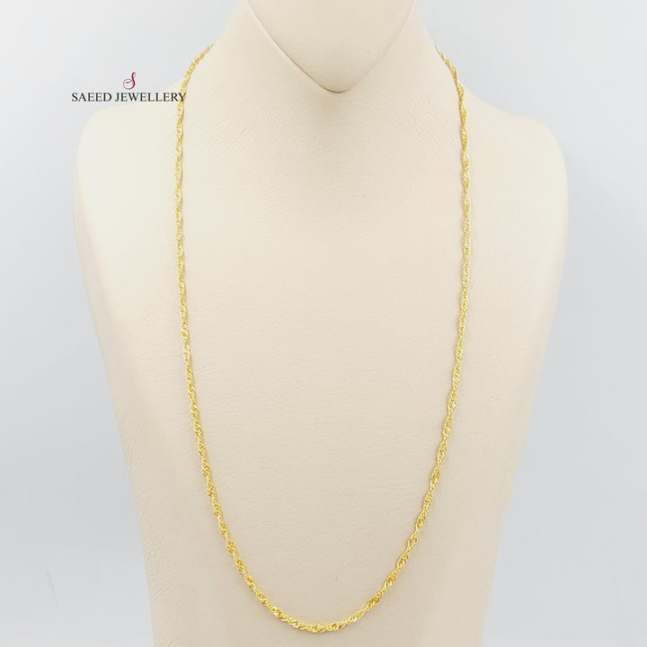 21K Gold 60cm Singapore Chain by Saeed Jewelry - Image 3