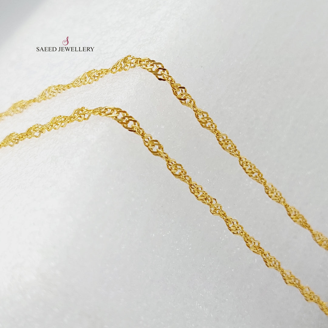 21K Gold 60cm Singapore Chain by Saeed Jewelry - Image 7