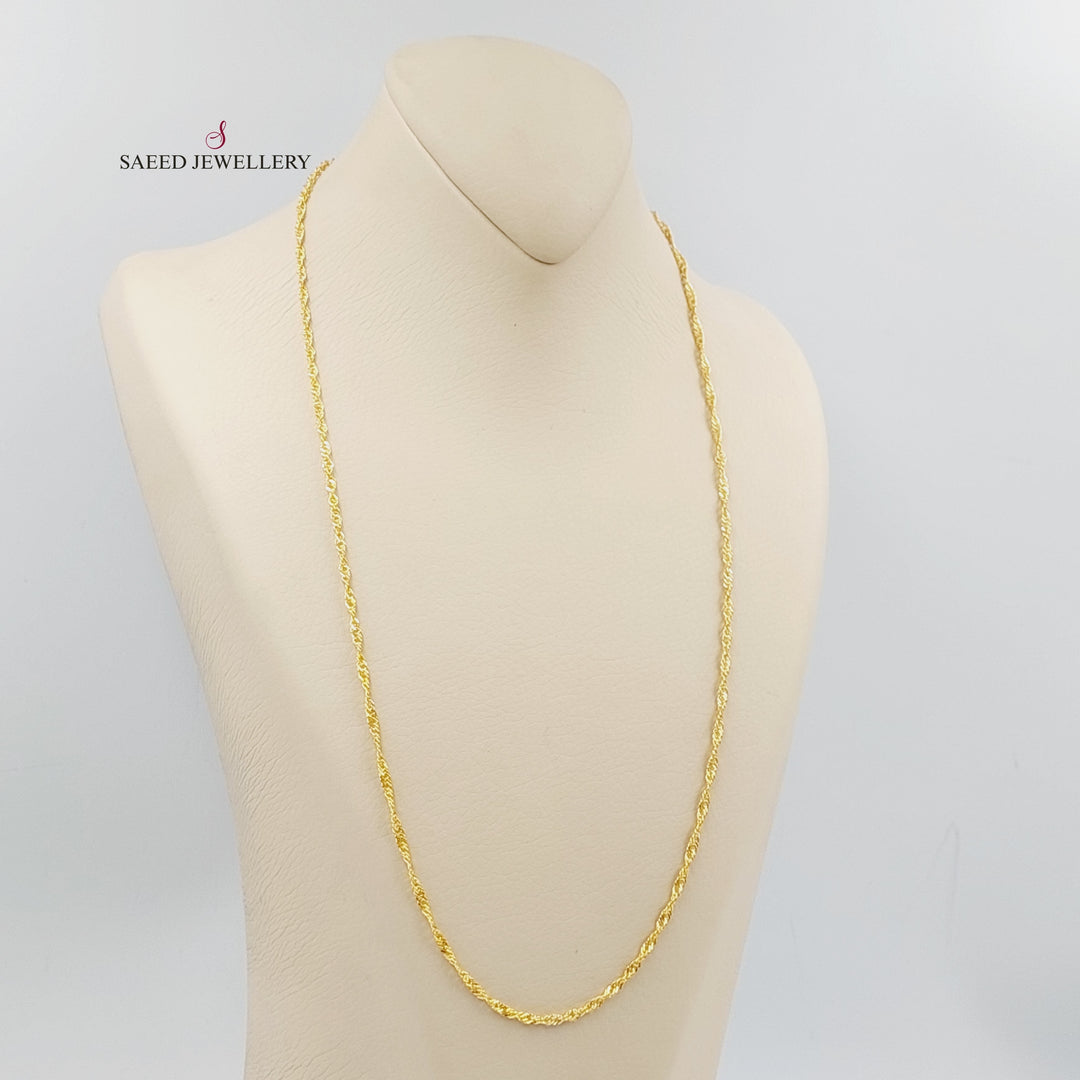 21K Gold 60cm Singapore Chain by Saeed Jewelry - Image 4