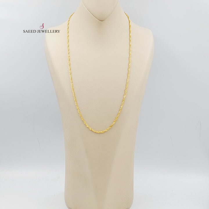 21K Gold 60cm Singapore Chain by Saeed Jewelry - Image 1