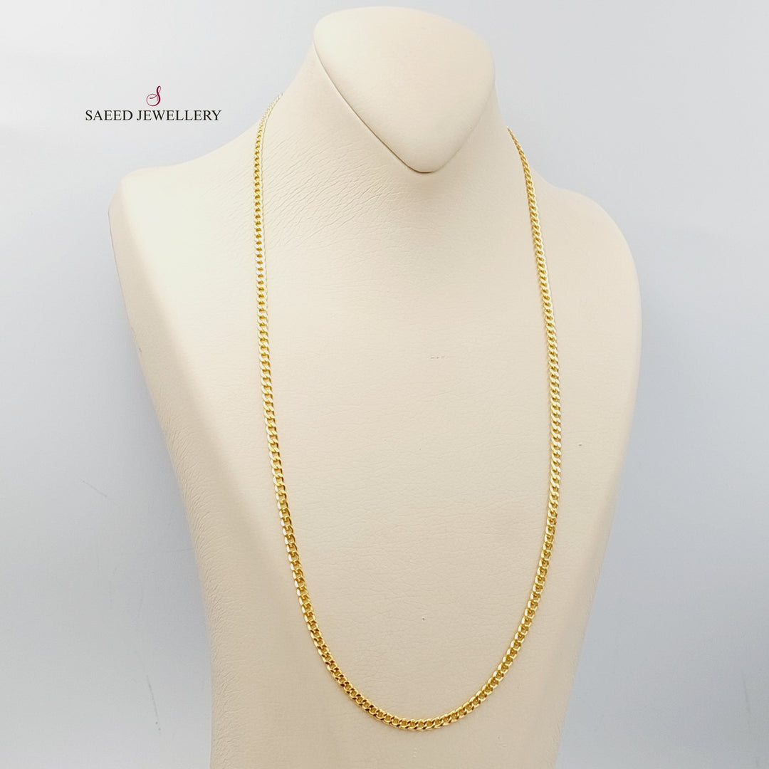 21K 60cm Medium Thickness Chain Made of 21K Yellow Gold by Saeed Jewelry-26645