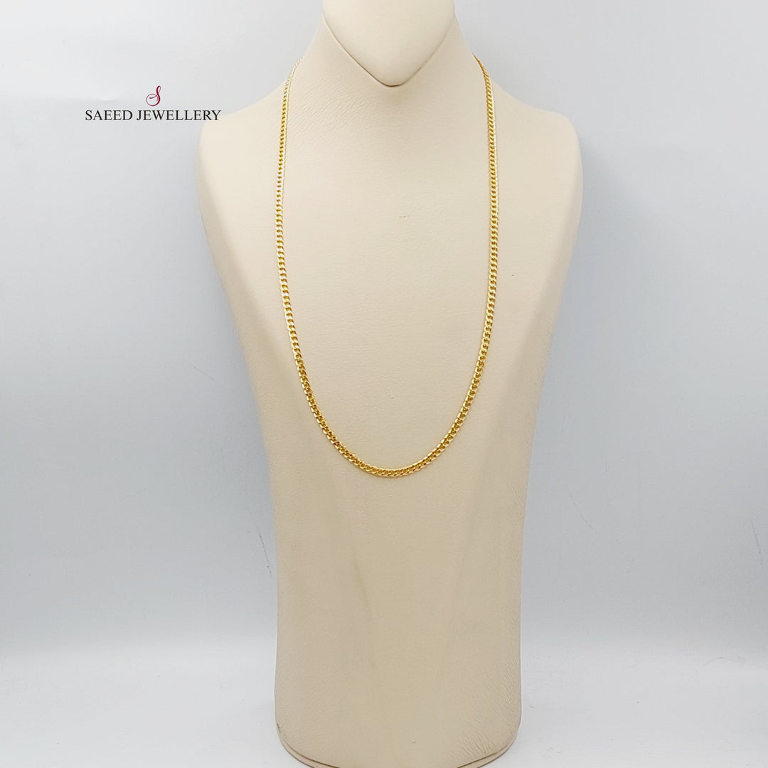 21K 60cm Medium Thickness Chain Made of 21K Yellow Gold by Saeed Jewelry-26645