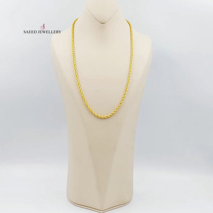 21K Gold 60cm Medium Thickness Rope Chain by Saeed Jewelry - Image 3