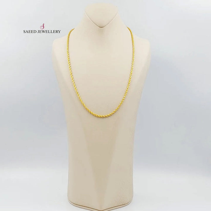 21K Gold 60cm Medium Thickness Rope Chain by Saeed Jewelry - Image 5