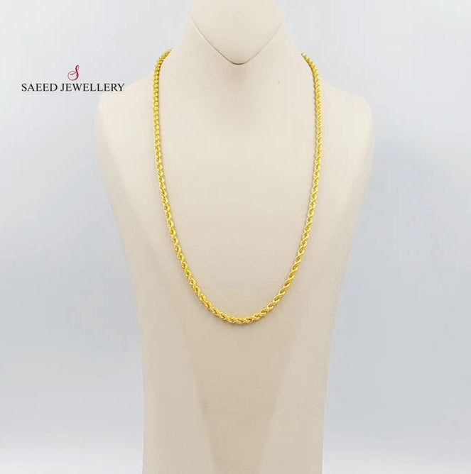 21K Gold 60cm Medium Thickness Rope Chain by Saeed Jewelry - Image 1