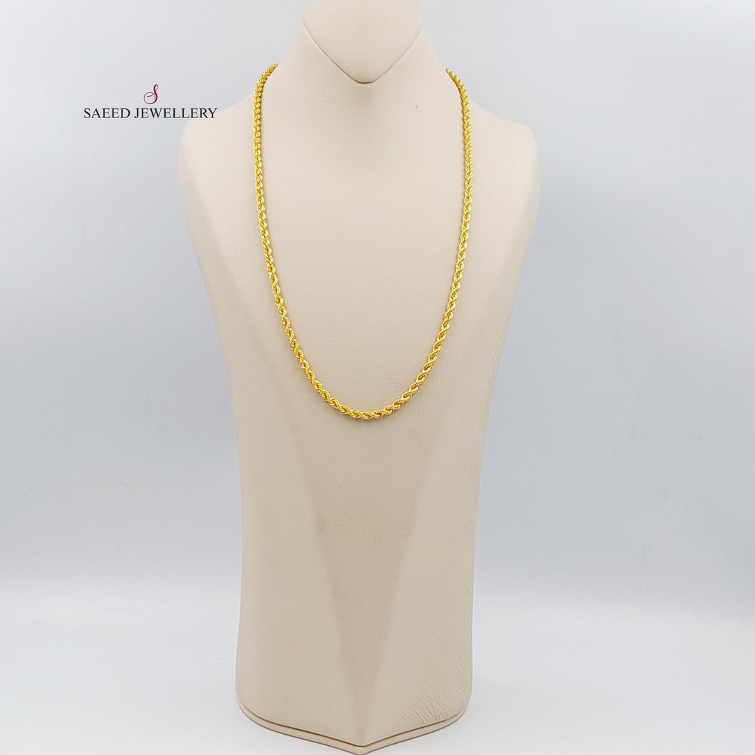 21K Gold 60cm Medium Thickness Rope Chain by Saeed Jewelry - Image 4