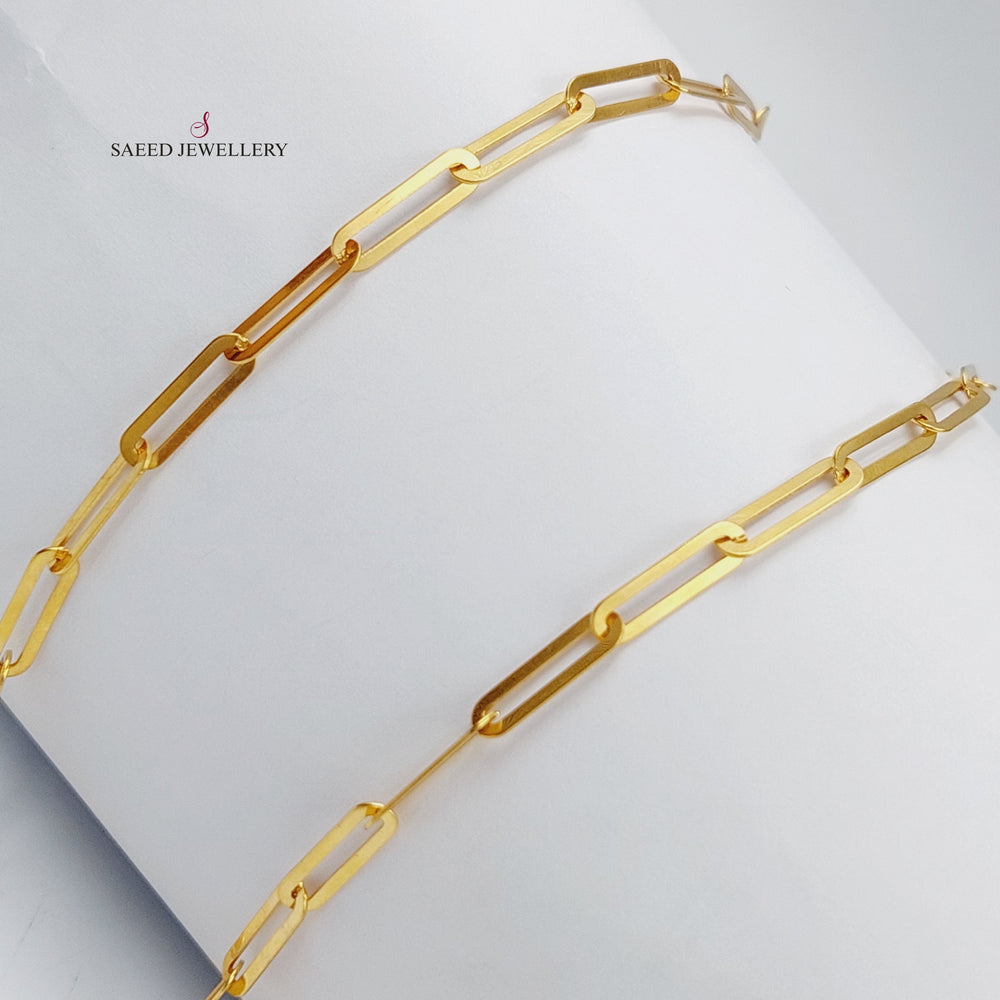 21K 60cm Paperclip Necklace Chain Made of 21K Yellow Gold by Saeed Jewelry-24012
