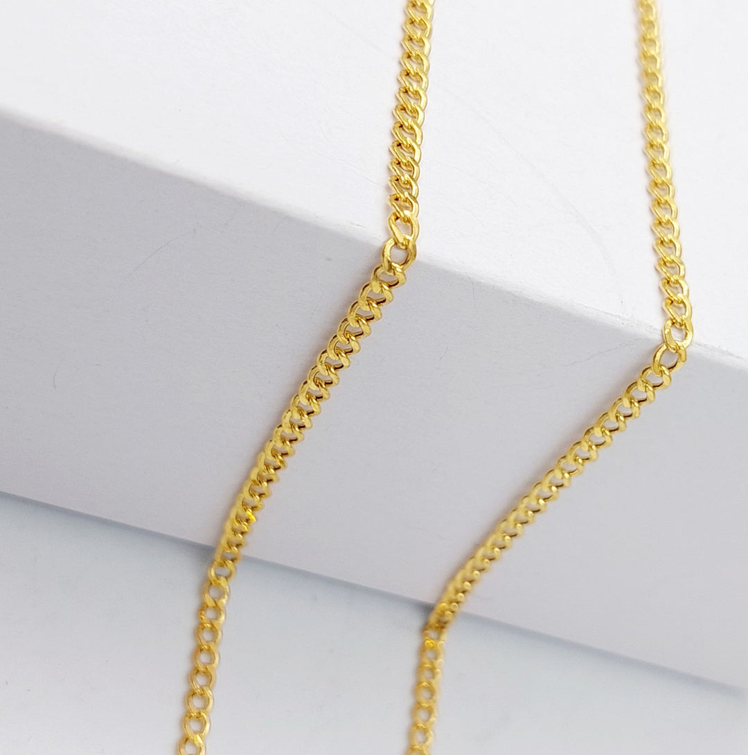 21K Gold 60cm Thin Chain by Saeed Jewelry - Image 3