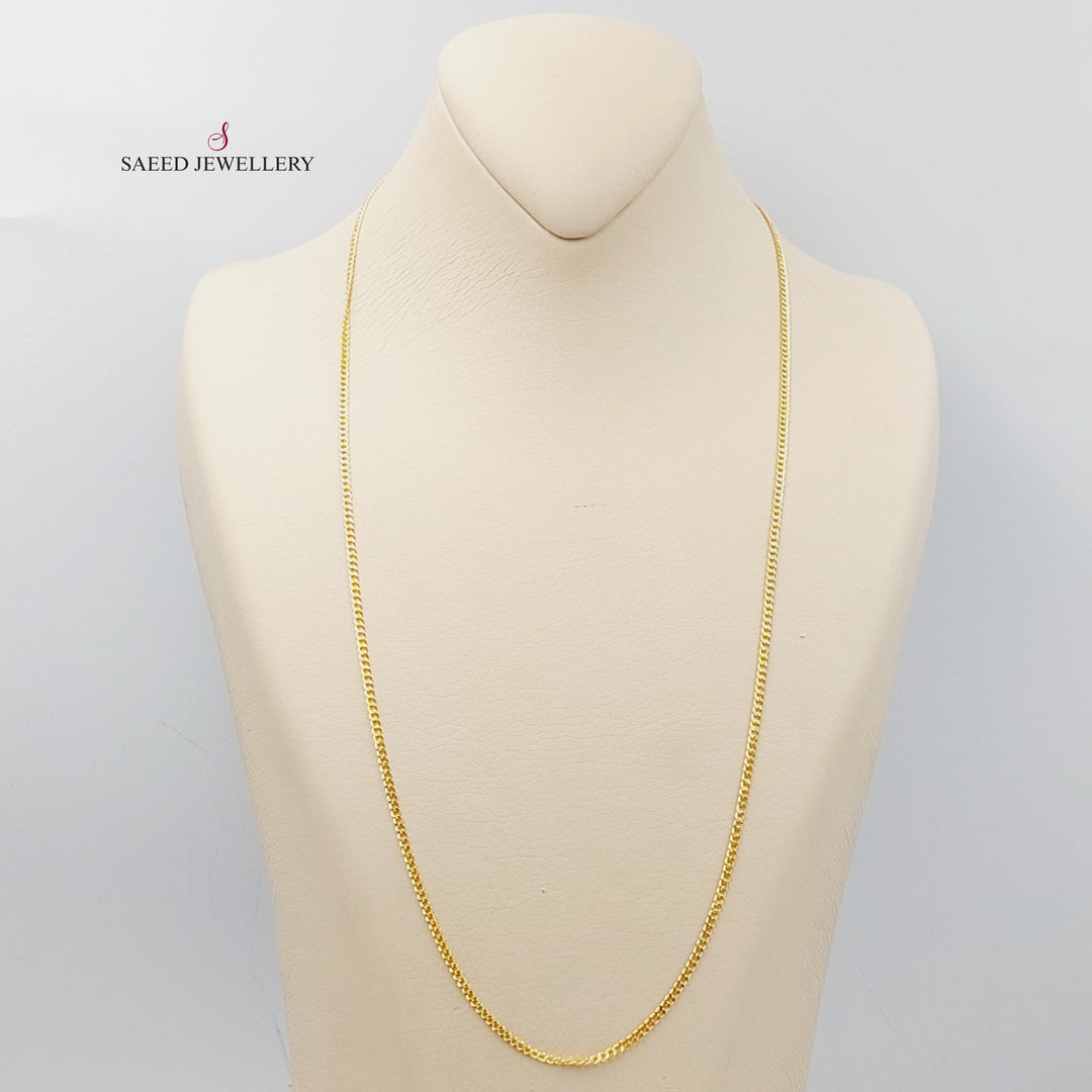 21K Gold 60cm Thin Chain by Saeed Jewelry - Image 1