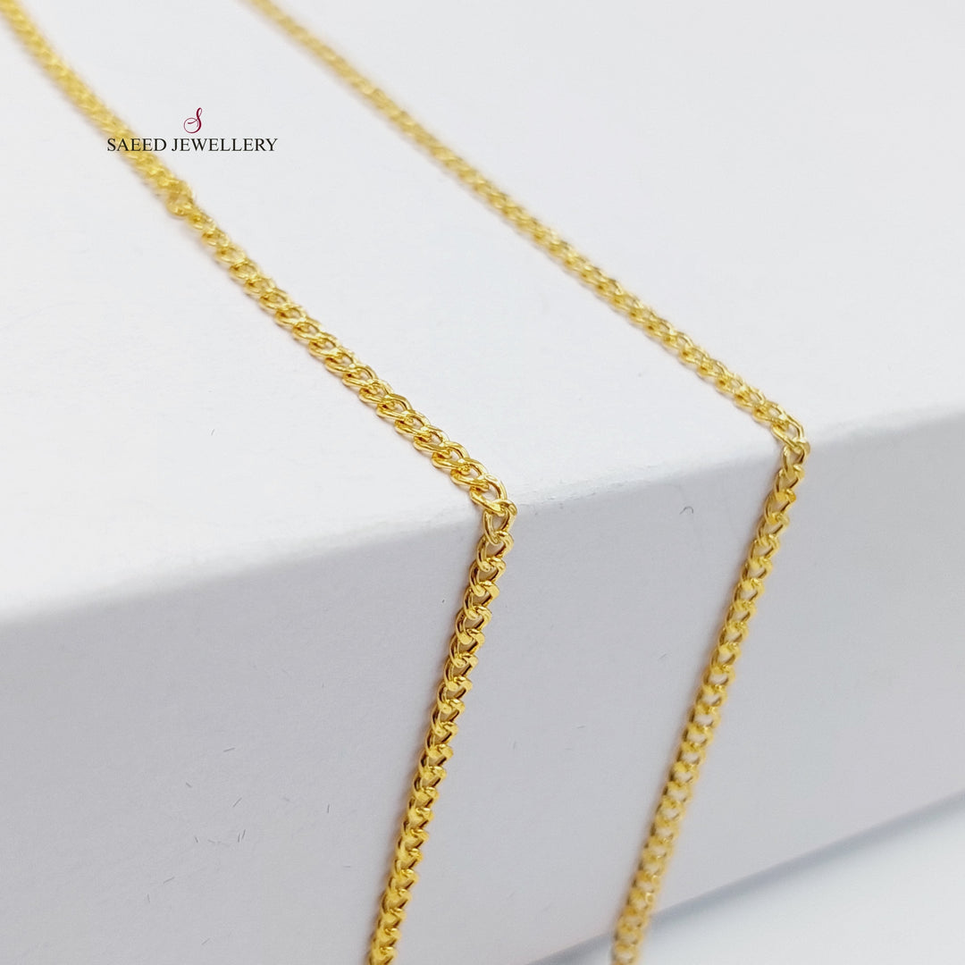 21K 60cm Thin Chain Made of 21K Yellow Gold by Saeed Jewelry-26640