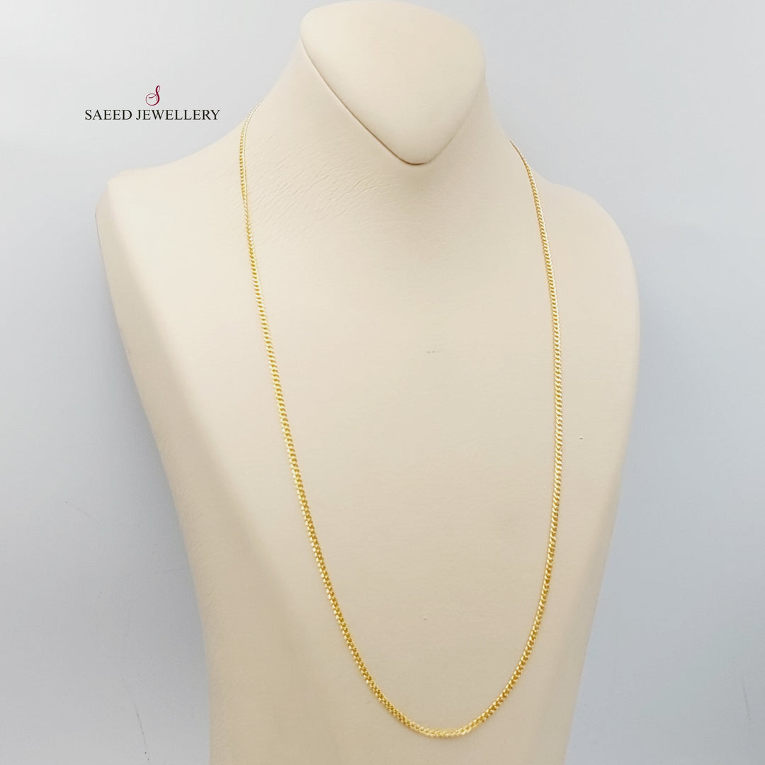 21K 60cm Thin Chain Made of 21K Yellow Gold by Saeed Jewelry-26640