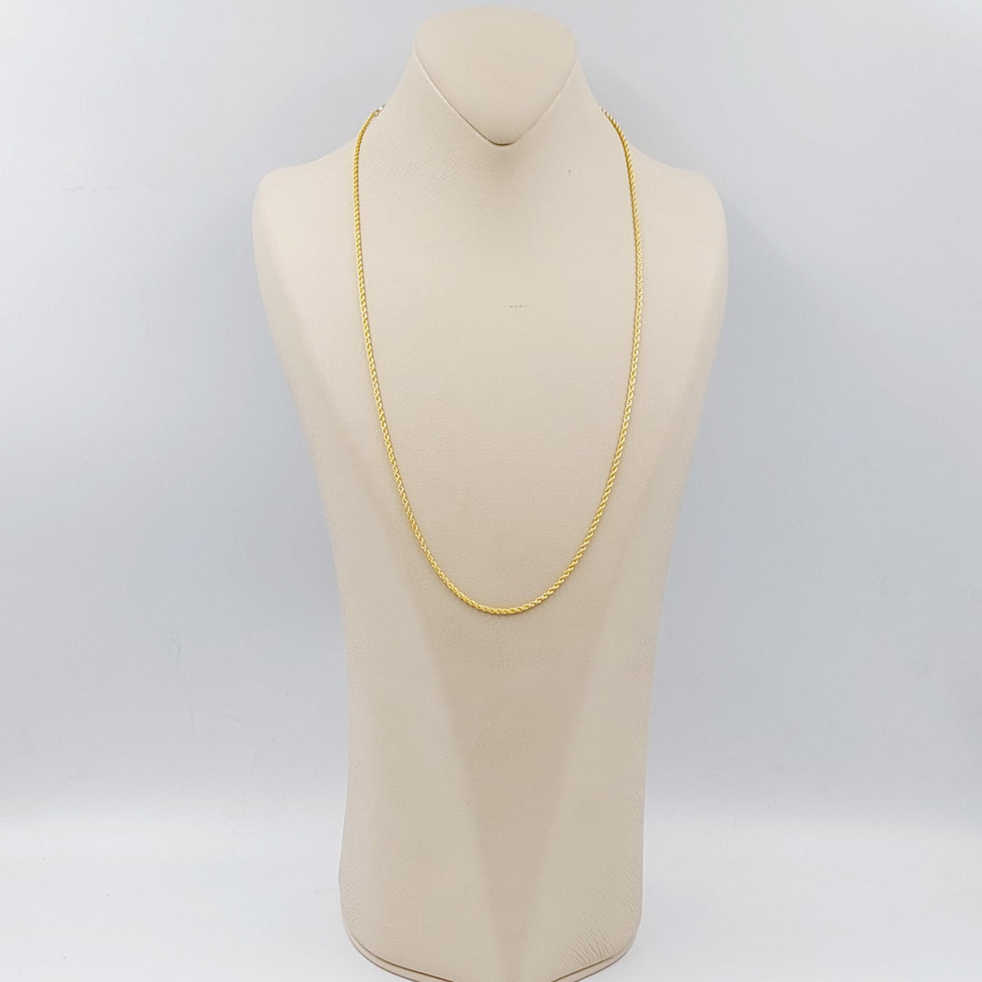 21K Gold 60cm Thin Rope Chain by Saeed Jewelry - Image 2