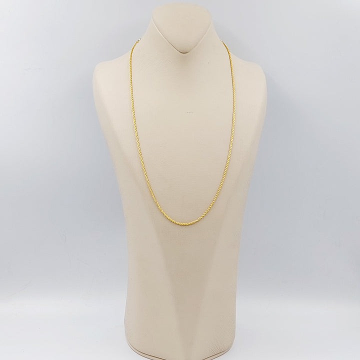 21K Gold 60cm Thin Rope Chain by Saeed Jewelry - Image 2