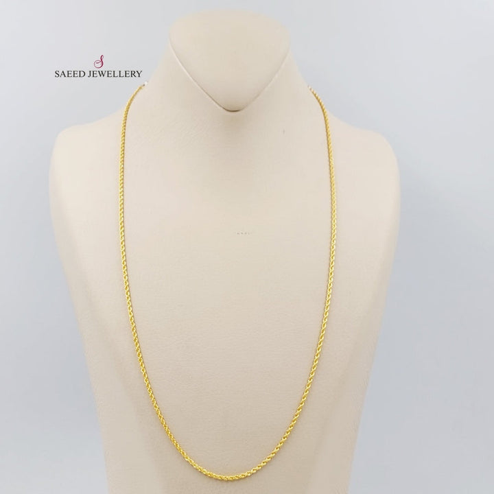 21K Gold 60cm Thin Rope Chain by Saeed Jewelry - Image 2