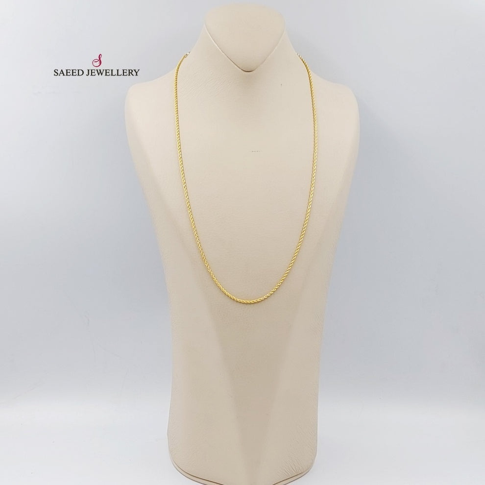 21K Gold 60cm Thin Rope Chain by Saeed Jewelry - Image 7