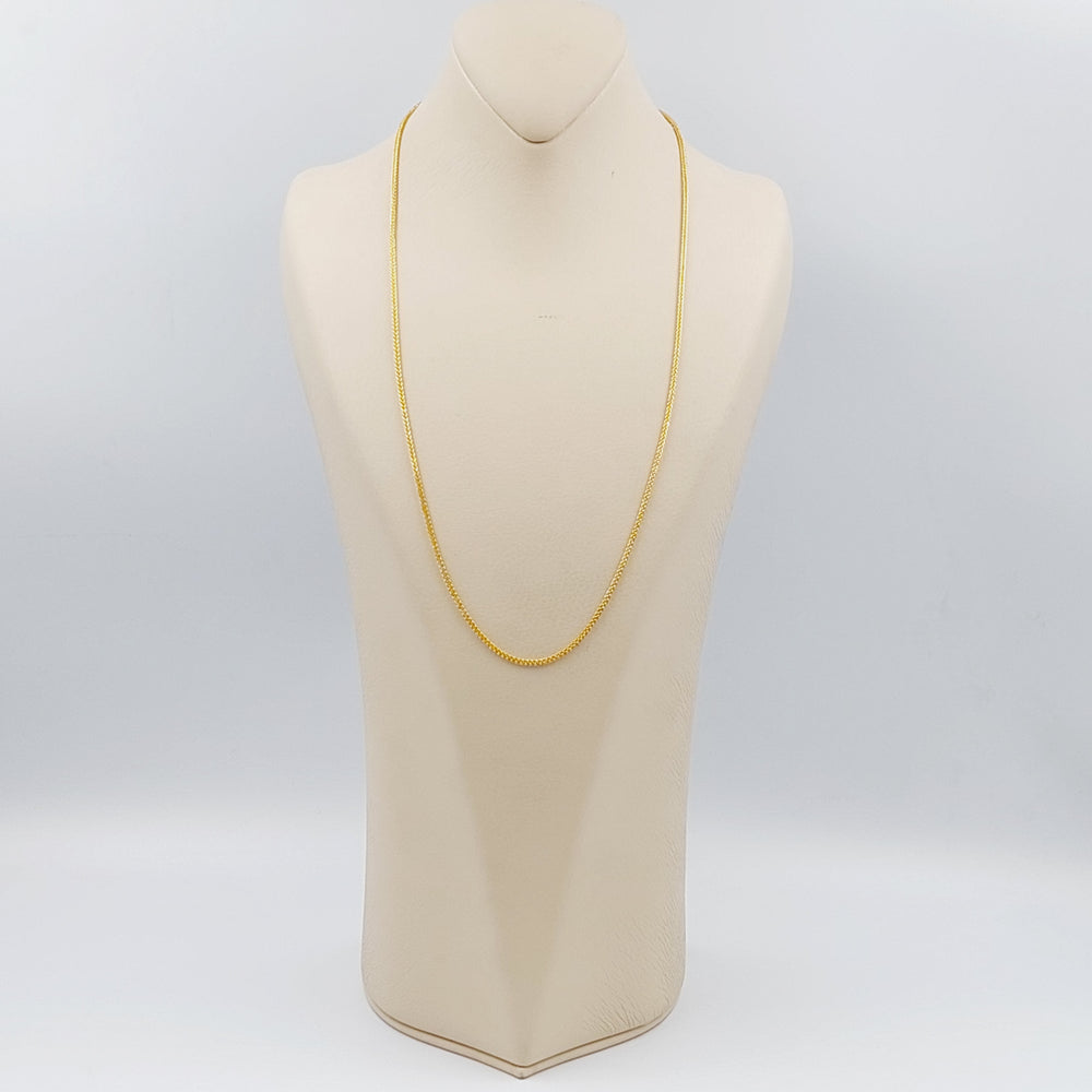 21K Gold 60cm Thin Franco Chain by Saeed Jewelry - Image 2