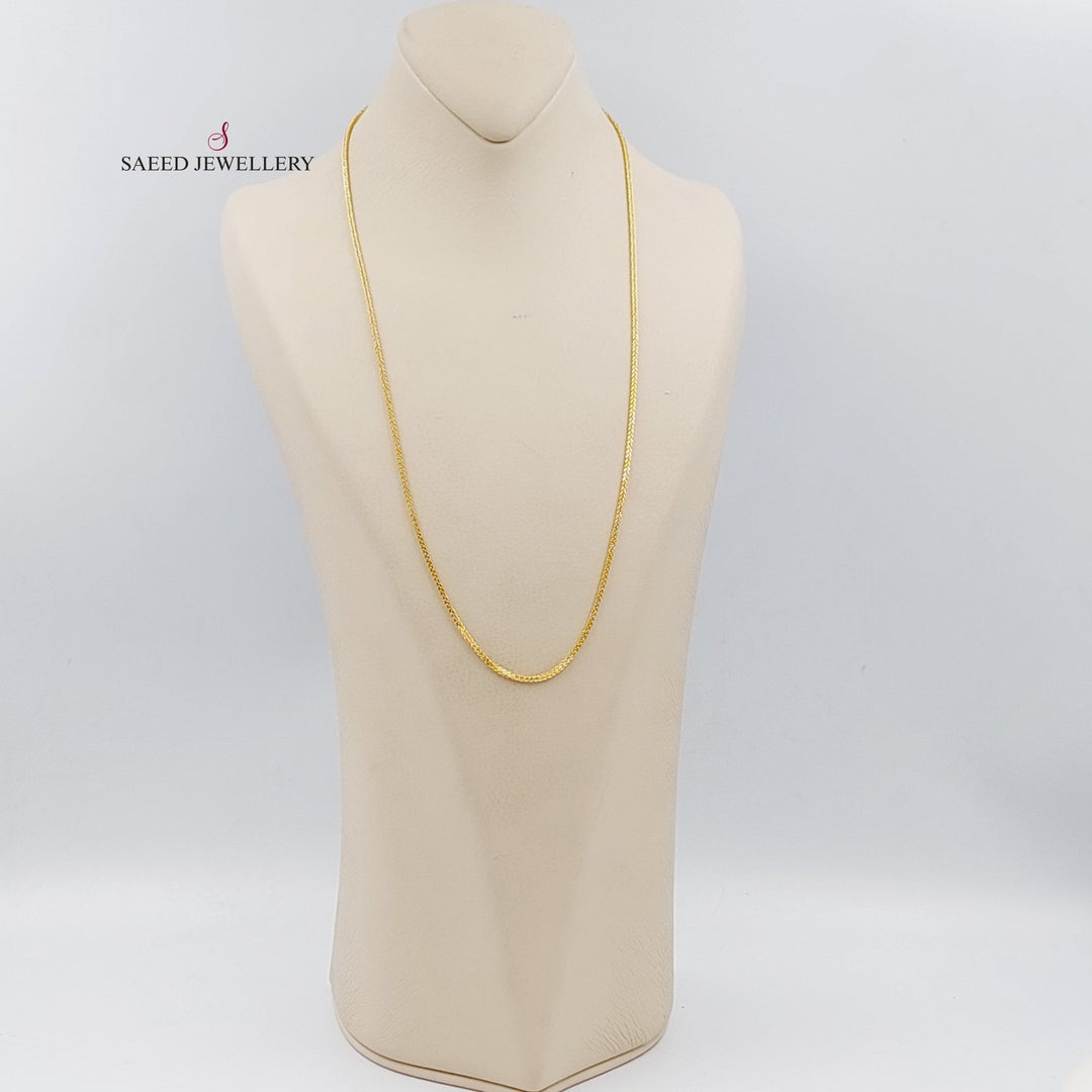 21K Gold 60cm Thin Franco Chain by Saeed Jewelry - Image 3