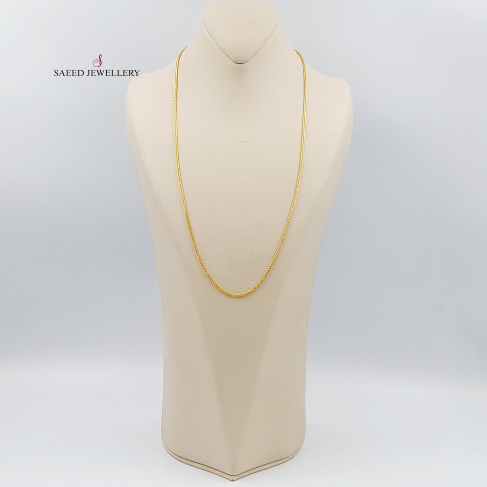 21K Gold 60cm Thin Franco Chain by Saeed Jewelry - Image 2