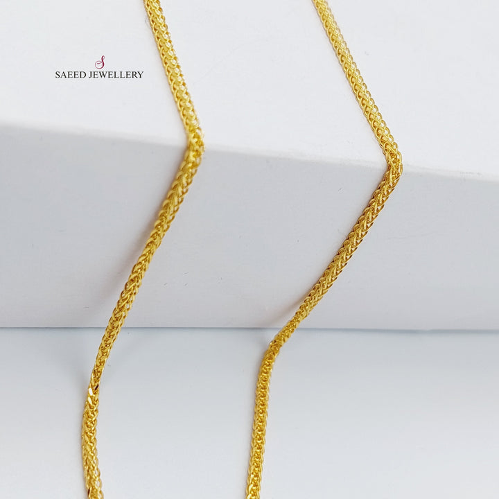 21K Gold 60cm Thin Franco Chain by Saeed Jewelry - Image 4