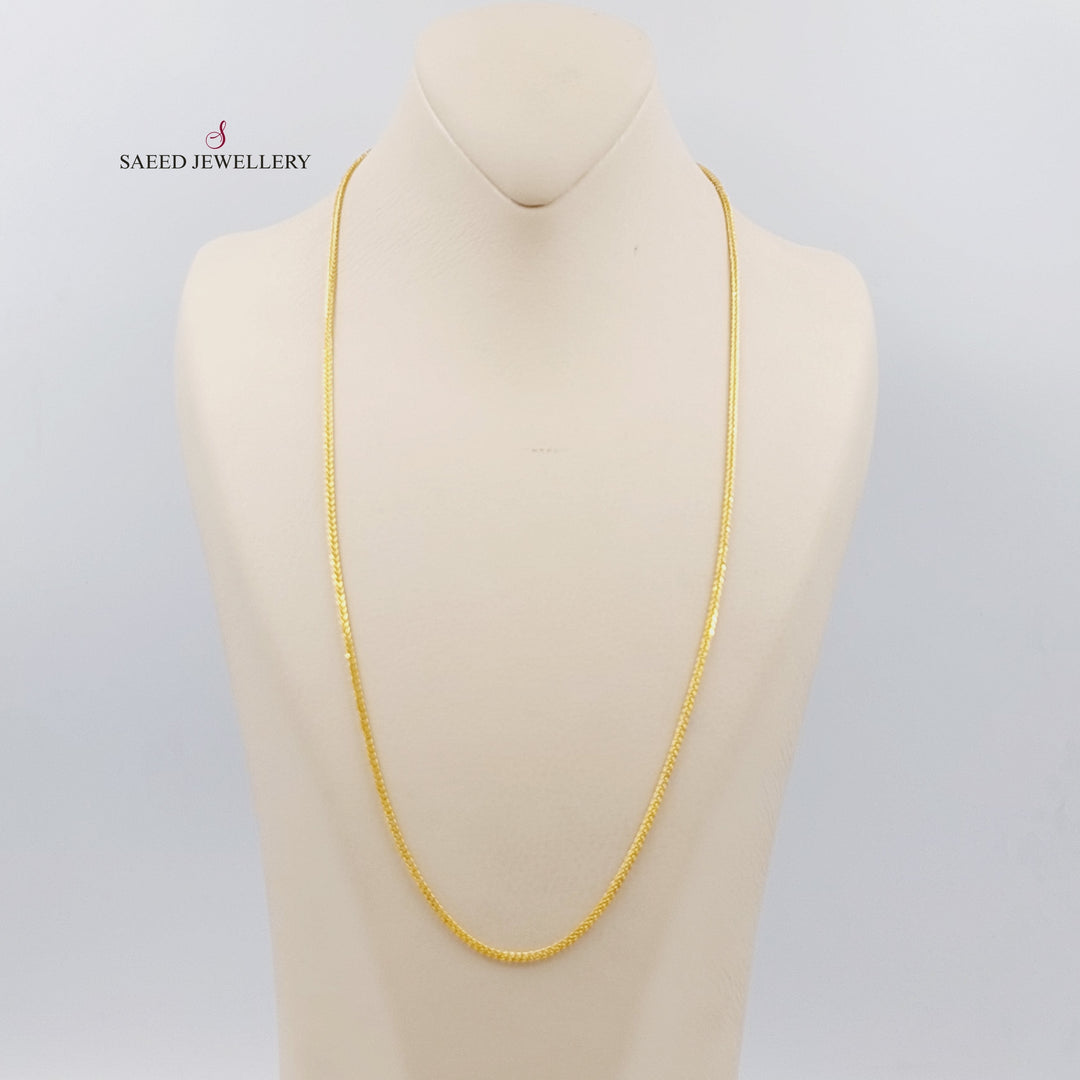 21K Gold 60cm Thin Franco Chain by Saeed Jewelry - Image 1