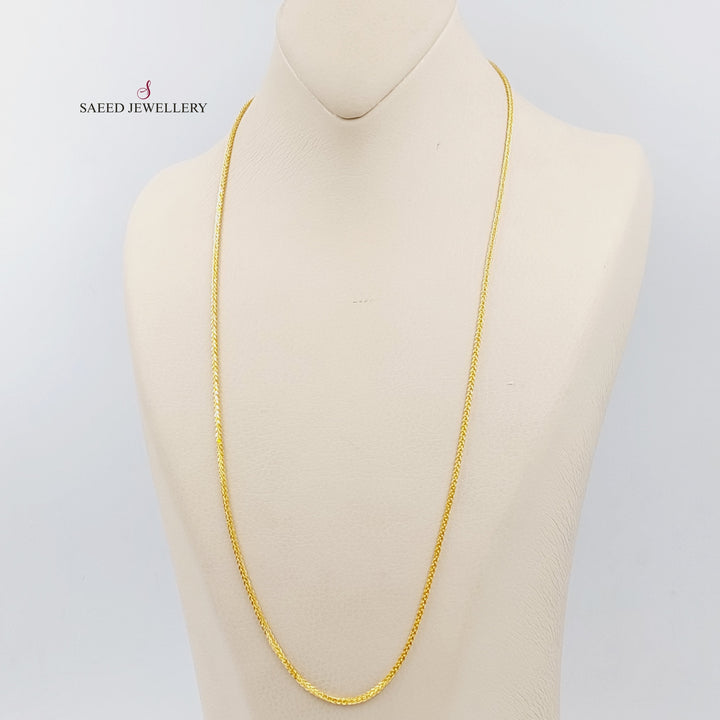 21K Gold 60cm Thin Franco Chain by Saeed Jewelry - Image 4