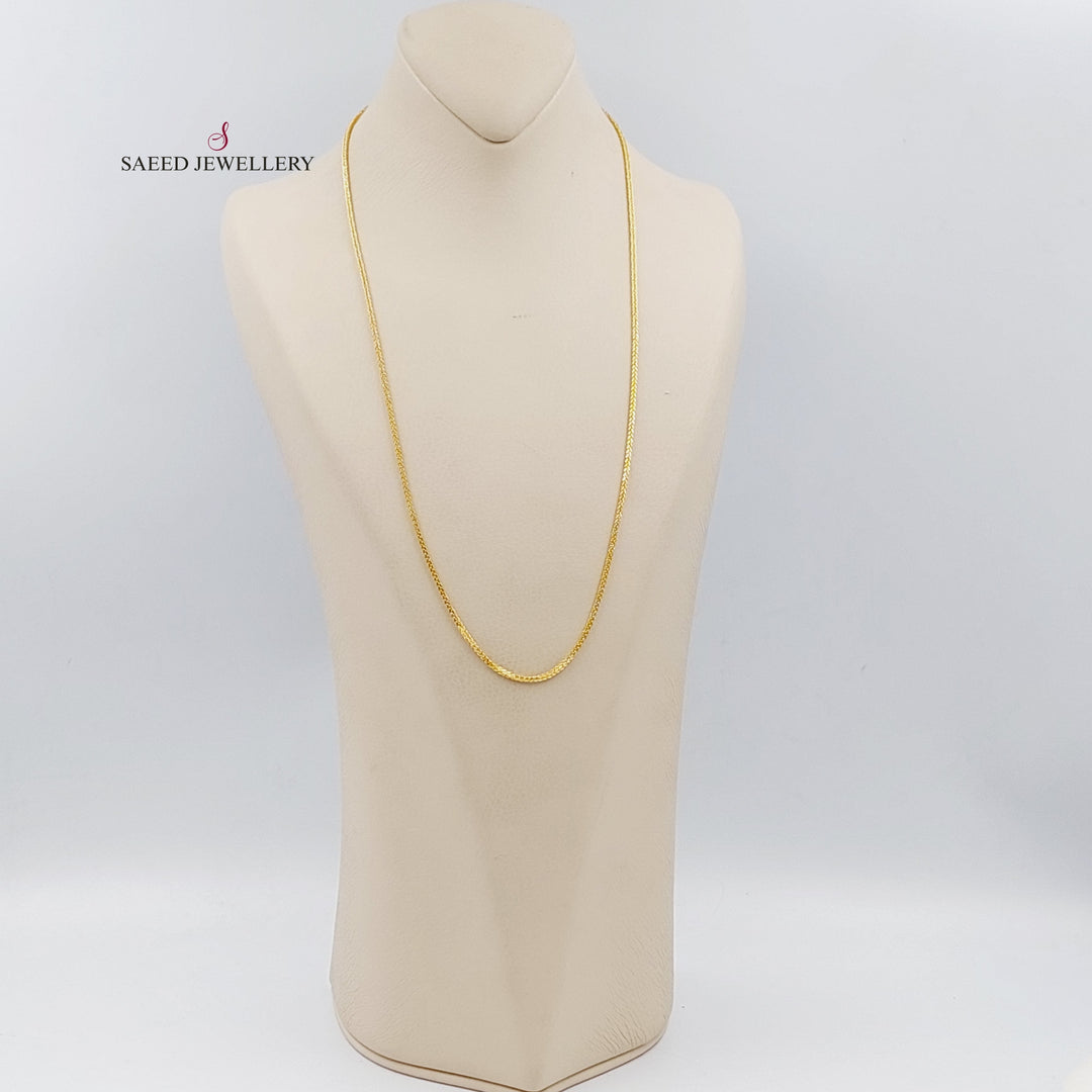 21K Gold 60cm Thin Franco Chain by Saeed Jewelry - Image 2