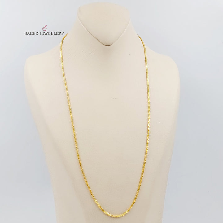 21K Gold 60cm Thin Franco Chain by Saeed Jewelry - Image 3