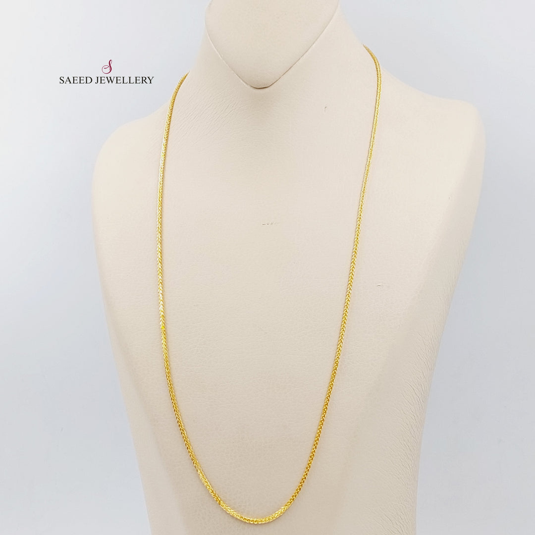 21K Gold 60cm Thin Franco Chain by Saeed Jewelry - Image 4