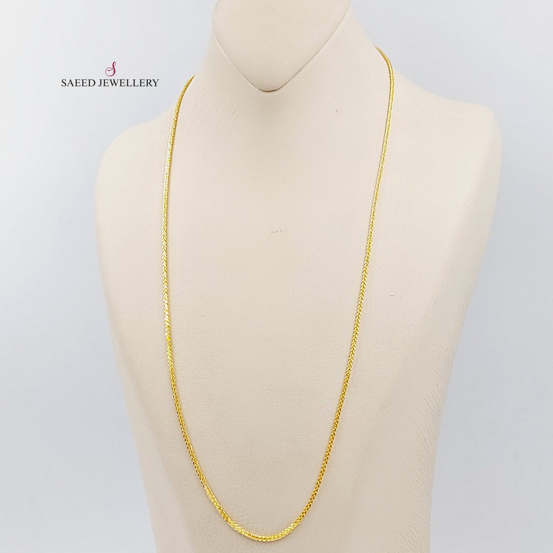 21K Gold 60cm Thin Franco Chain by Saeed Jewelry - Image 3